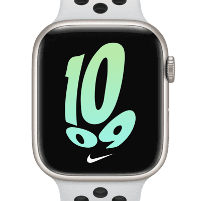 Apple Watch Series 7 (GPS) With Nike Sport Band 45mm Starlight Aluminium  Case